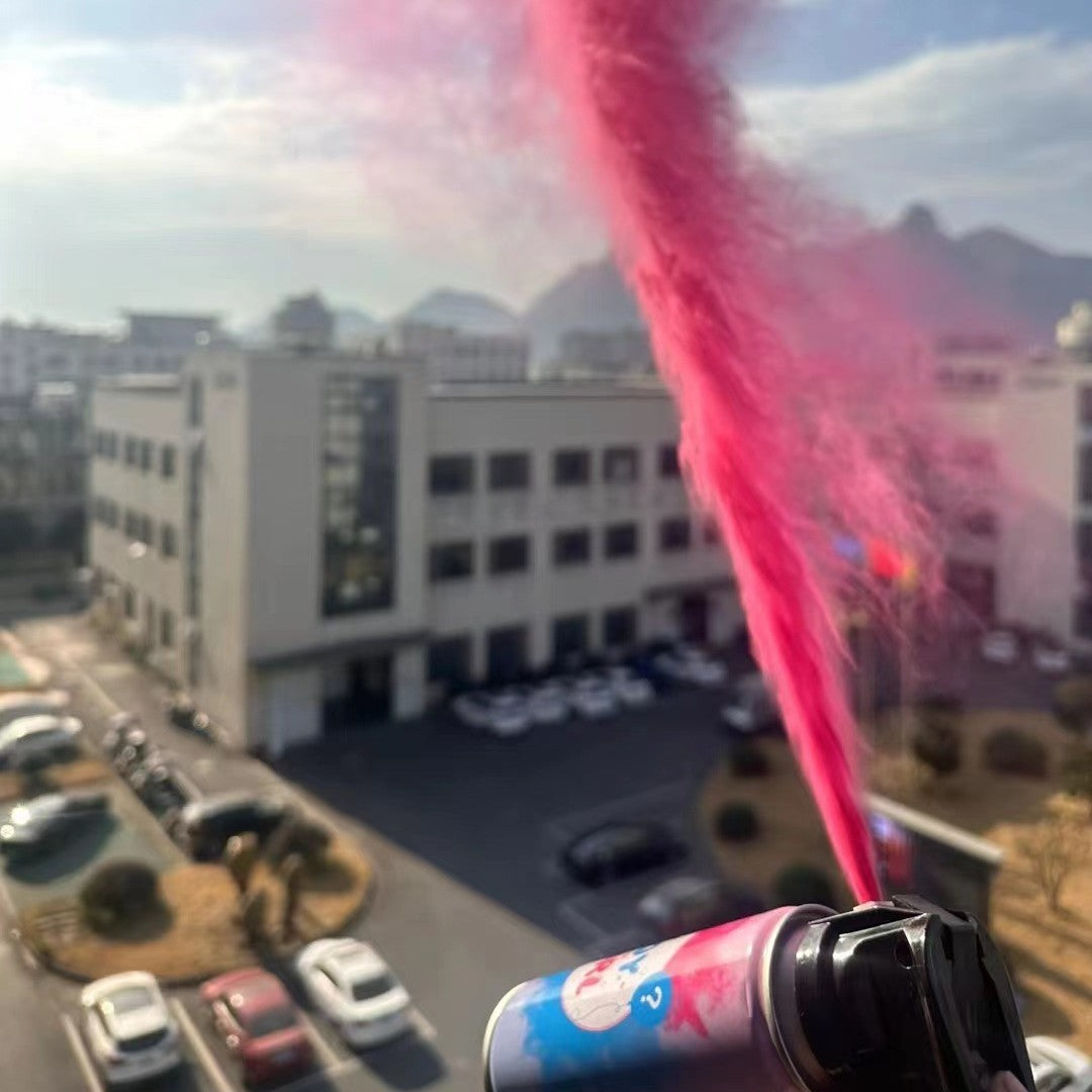 Spray Gender Reveal, Vivimall, 260 ml, din Amidon de Porumb, Dezvaluire Gen Bebelusi, Roz - vivimall.ro