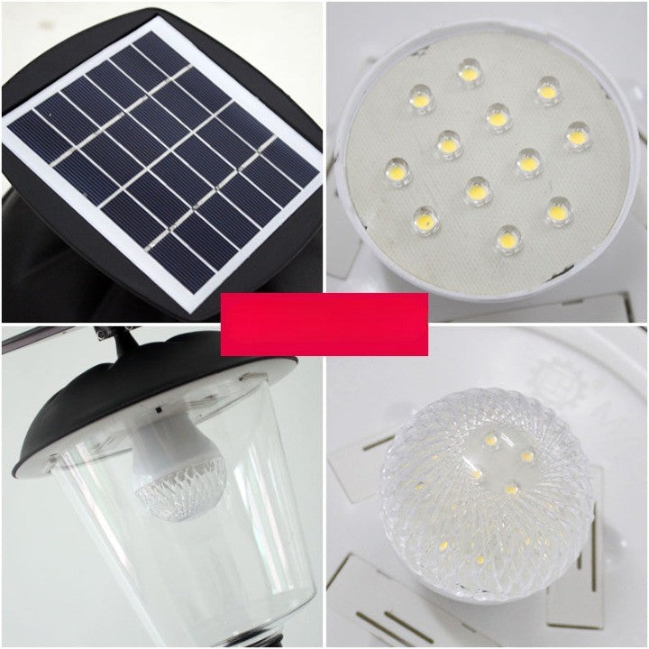 Napelemes kerti oszloplámpa, meleg fehér