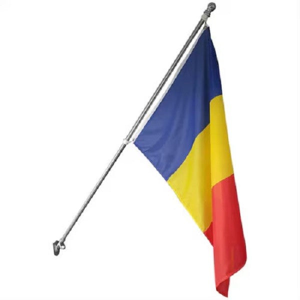 Steag Tricolor Romania, Vivimall, Cu bat pentru fixare pe perete, 90 x 150 cm - vivimall.ro