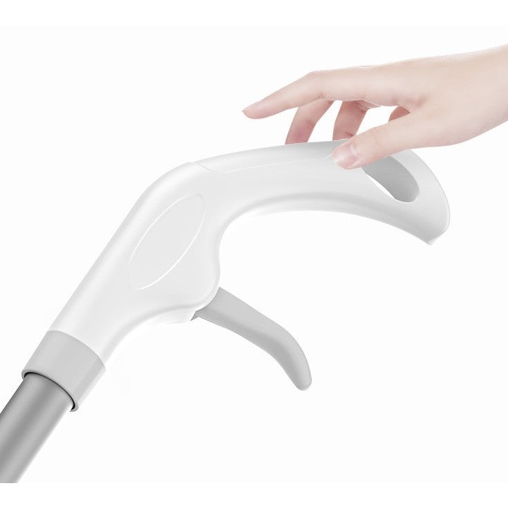 Ștergător De Geamuri, Cu Două Fețe, Tijă Telescopică, Cu Recipient De Lichid, Lavetă Din Microfibră, Racletă Silicon, 120 cm, Alb - vivimall.ro