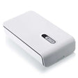Sterilizator UV alb cu difuzor aromaterapie și port USB, vedere frontală cu capac deschis
