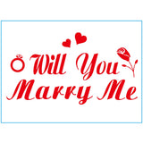 Sticker Autocolant, Vivimall, Tematica Nunta, Model Scris Will You Marry Me, 21x29 cm, Rosu - vivimall.ro
