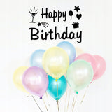 Sticker Autocolant pentru Baloane, Vivimall, Tematica Aniversare, Model Happy Birthday, 29x21 cm, Negru - vivimall.ro