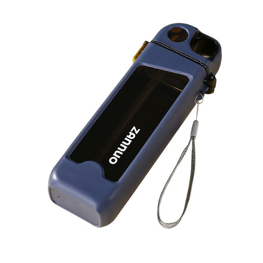 Sticla de Apa pentru Sport, Vivimall, 350 ml, cu Pai si Capac, 23x7x4.4 cm, Buton de Blocare, din PC, Albastru - vivimall.ro