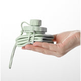 Sticla de apa pliabila Vivimall, din silicon,reutilizabila, rezistenta la temepreturi ridiate, usor de depozitat si carat, 22 x 7.8 cm, 600 ml, verde - vivimall.ro