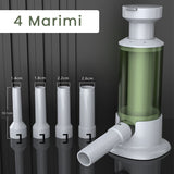 Kolbásztöltő, kézi, masszív, könnyen használható és tárolható, tartós, kiváló minőségű, 4 cső/méret mellékelve, 26,3 x 11 x 11 cm