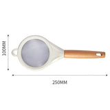 Strecuratoare, Mini Sita din Inox Silicon si Lemn, Vivimall, Sita pentru Bucatarie pentru Faina, Ceai si Alte Alimente, 25 x 10 cm Alb - vivimall.ro