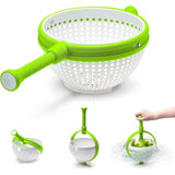 Strecuratoare Multifunctionala Rotativa, Cu Maner, Material Abs, 22X12 Cm, Maner 18 Cm, Cu Ventuza Pentru Prindere Sigura, Practic Si Usor De Folosit, Verde - vivimall.ro