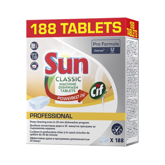 SUN Professional Classic – Tablete pentru Masina de Spalat Vase, 188 buc - vivimall.ro