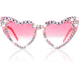 Ochelari Decorativi, Vivimall, Model Birthday Queen, cu Diamante, pentru Aniversari, din PC, 15.3 x 5.7 x 14.5 cm, Roz - vivimall.ro