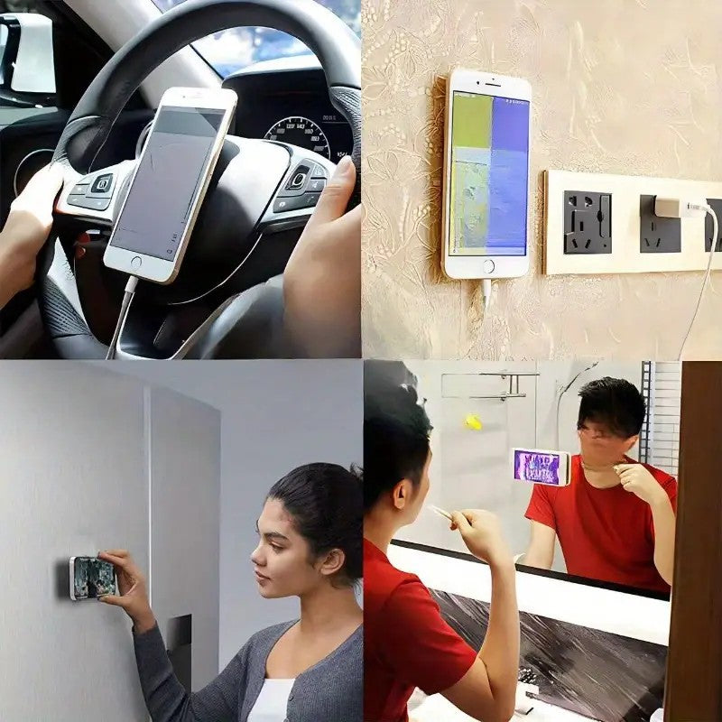 Suport Adeziv Universal, Flippy, pentru Telefon/Tableta, cu 24 Ventuze, potrivit pentru Tik-Tok/Selfie/Vizionare Video, din Silicon, 8 x 5.5 x 1 cm, Rosu - vivimall.ro