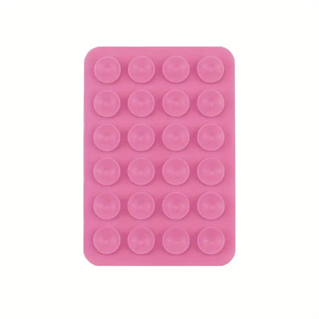 Suport Adeziv Universal, Flippy, pentru Telefon/Tableta, cu 24 Ventuze, potrivit pentru Tik-Tok/Selfie/Vizionare Video, din Silicon, 8 x 5.5 x 1 cm, Roz - vivimall.ro