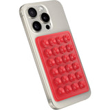 Suport Adeziv Universal, Flippy, pentru Telefon/Tableta, cu 24 Ventuze, potrivit pentru Tik-Tok/Selfie/Vizionare Video, din Silicon, 8 x 5.5 x 1 cm, Rosu - vivimall.ro