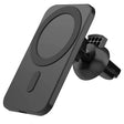 Suport auto MagSafe 15W negru cu magnet puternic, vedere frontală, compatibil iPhone 12-14