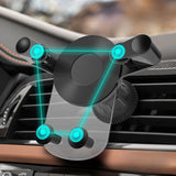 Suport Auto de Telefon, Vivimall, pentru Ventilatie, din ABS, cu Clipsuri, Rotativ, 12x9.5x12 cm, Negru-Transparent - vivimall.ro