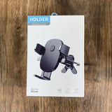 Suport Auto Telefon Flippy, Prindere Grila Ventilatie, Tija Fixare Reglabila, Rotativ 90 grade, Design Modern, Detalii Fine, Material Plastic si Silicon, 11 x  8.5 cm, Negru - vivimall.ro