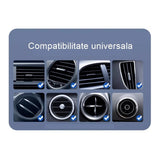 Suport Auto Telefon Flippy, Prindere Grila Ventilatie, Tija Fixare Reglabila, Rotativ 90 grade, Design Modern, Detalii Fine, Material Plastic si Silicon, 11 x  8.5 cm, Model 3, Negru - vivimall.ro