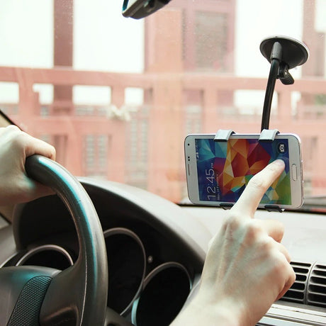 Univerzális, kihúzható autós tartó telefonhoz vagy GPS-hez, 360 fok, állítható, 4-7 hüvelyk közötti eszközökkel kompatibilis