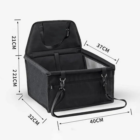 Scaun Auto pentru Animalele de Companie, Vivimall, Cos Auto pentru Animale, cu Prindere de Scaun si Centura de Siguranta, 41 x 34 x 28 cm, Negru - vivimall.ro