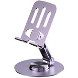 Suport de Birou pentru Telefon sau Tableta, Flippy, din Metal, Pliabil, 5.7 x 13.5 x 8.7 cm, Universal, Mov - vivimall.ro