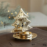 Suport Decorativ pentru Lumanare de Craciun, Flippy, Model Brad Auriu din Art Metal, pentru Masa fara Agatare, 10.5 x 9 x 7.5 cm, Auriu - vivimall.ro