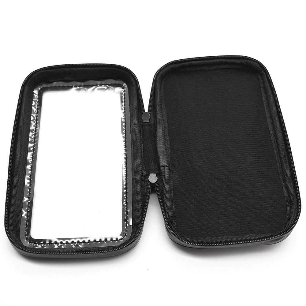 Suport husa telefon mobil Flippy pentru bicicleta si motocicleta, rezistent apa si socuri, touchscreen, 360 rotativ, negru, marime L ≤ 5.5 inch - vivimall.ro