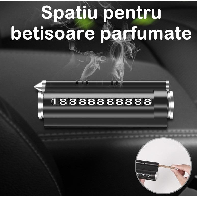 Telefonszám-tartó parkoló légfrissítővel