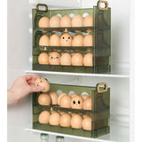 Suport Organizator pentru Oua, Vivimall, pentru Frigider, Verde transparent, Capacitate 20 oua, Doua straturi, cu Data de Expirare, 25.5x10x17 cm - vivimall.ro