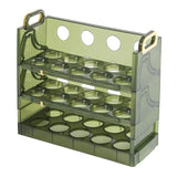 Suport Organizator pentru Oua, Vivimall, pentru Frigider, Verde transparent, Capacitate 30 oua, Trei straturi, cu Data de Expirare, 25.5x10x23 cm - vivimall.ro