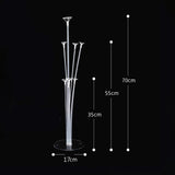 Suport pentru Baloane, Vivimall, cu Trei Straturi, pentru 7 Baloane, 70 cm, Transparent - vivimall.ro