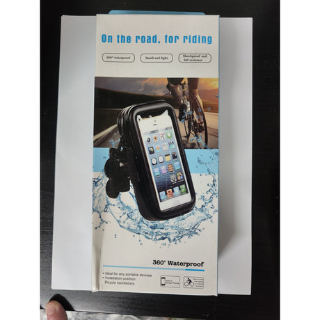 Suport husa telefon mobil Flippy pentru bicicleta si motocicleta, rezistent apa si socuri, touchscreen, 360 rotativ, negru, marime L ≤ 5.5 inch - vivimall.ro