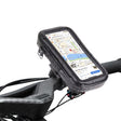 Suport husă telefon bicicletă negru, impermeabil IPX4, rotativ 360°, vedere frontală