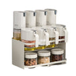 Suport pentru Depozitare Condimente, Ulei, Otet, Vivimall, Montare pe Perete din 12 Piese, Uz Casnic, pentru Bucatarie, 31 x 21.9 x 31.5cm, Alb - vivimall.ro