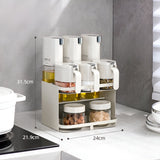 Suport pentru Depozitare Condimente, Ulei, Otet, Vivimall, Montare pe Perete din 9 Piese, Uz Casnic, pentru Bucatarie, 24 x 21.9 x 31.5cm, Alb - vivimall.ro