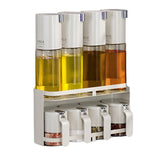 Suport pentru Depozitare Condimente, Ulei, Otet, Vivimall, Montare pe Perete din 9 Piese, Uz Casnic, pentru Bucatarie, 31x13.5x36.8cm, Alb - vivimall.ro