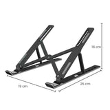 Suport pentru Laptop, Vivimall, Suport Portabil Pliabil, Universal Reglabil Suspendat pentru Tableta, din Aliaj si ABS, 100-160 mm, 26 x 19 x 16 cm, Negru - vivimall.ro