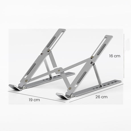 Suport pentru Laptop, Vivimall, Suport Portabil Pliabil, Universal Reglabil Suspendat pentru Tableta, din Aliaj si ABS, 100-160 mm, 26 x 19 x 16 cm, Silver Gray - vivimall.ro