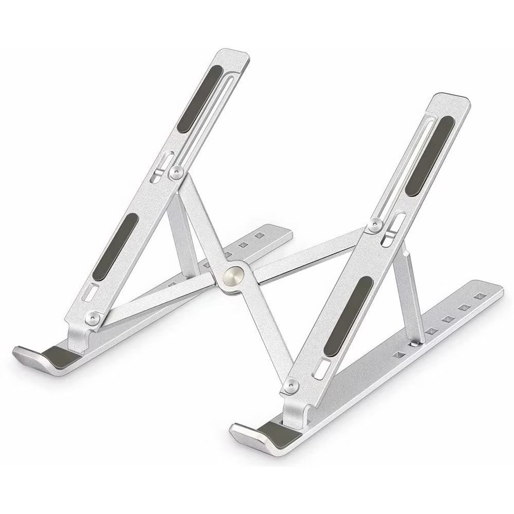 Suport pentru Laptop, Vivimall, Suport Portabil Pliabil, Universal Reglabil Suspendat pentru Tableta, din Aliaj si ABS, 100-160 mm, 26 x 19 x 16 cm, Silver Gray - vivimall.ro