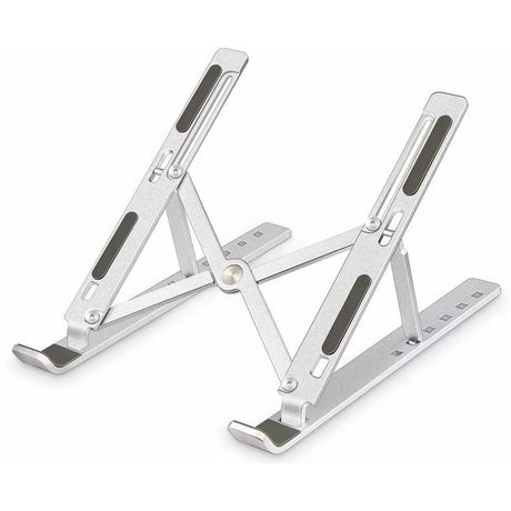 Suport pentru Laptop, Vivimall, Suport Portabil Pliabil, Universal Reglabil Suspendat pentru Tableta, din Aliaj si ABS, 100-160 mm, 26 x 19 x 16 cm, Silver Gray - vivimall.ro