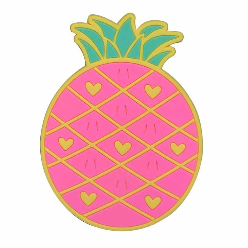Suport Pentru Pahar, Model Ananas, Din Pvc, 12 X 9 Cm, Rezistent La Caldura, Roz - vivimall.ro