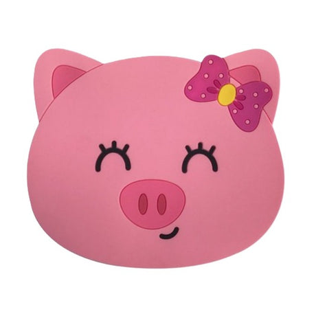 Suport pentru Pahar, Vivimall, Model Urs Purcelus, din PVC, 15.5x15.5 cm, Rezistent la Caldura, Roz - vivimall.ro