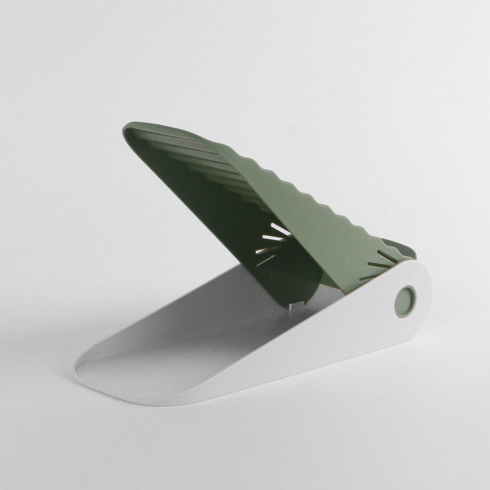 Suport pentru Pantofi, , cu Două Straturi, Organizator, Antiderapant și Durabil, Inălțime Reglabilă, 25.5x11x7.5 cm, Verde, 150 g - vivimall.ro