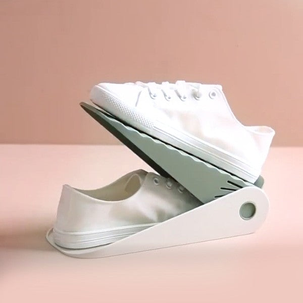 Suport pentru Pantofi, , cu Două Straturi, Organizator, Antiderapant și Durabil, Inălțime Reglabilă, 25.5x11x7.5 cm, Verde, 150 g - vivimall.ro