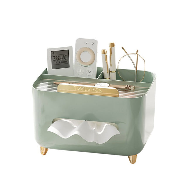 Suport pentru Servetele, Vivimall, Cutie Multifunctionala, Design Minimalist, ABS, cu Suport pentru Obiectele Personale, pentru Birou, 21x15x13 cm, Verde - vivimall.ro