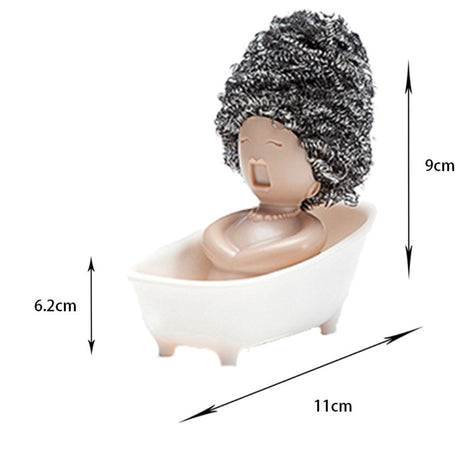 Suport pentru Spalat Vase, Vivimall, pentru Burete/Sarma, Model Cada, Alb/Bej - vivimall.ro