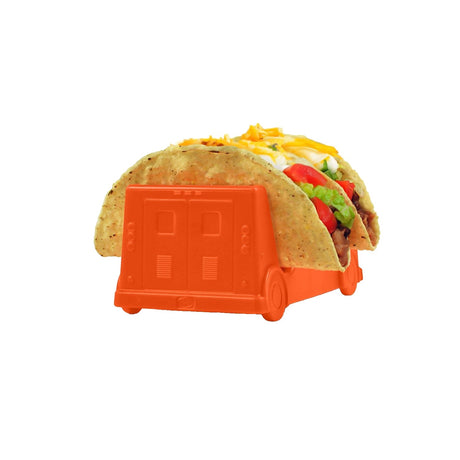 Suport pentru Taco, Vivimall, Model Autobuz, 14 x 7.5 x 6.5 cm, din PP, Portocaliu - vivimall.ro