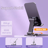 Suport pentru Telefon, Vivimall, Suport Pliabil pentru Streaming, din Aliaj de Aluminiu, Compatibil cu Tableta, pentru Birou, 14.6 x 11.5 x 7 cm, Aurora Silver - vivimall.ro