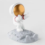 Suport pentru Telefon, Flippy, Suport de Birou pentru Telefon, Suport Telefon pentru Copii, Model Astronaut, Model 2, 9 x 8.5 x 6.5 cm, Plastic, Alb - vivimall.ro