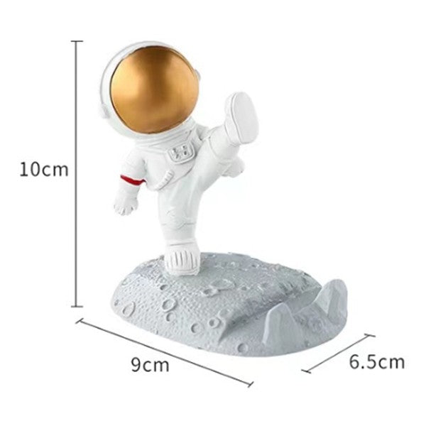 Suport pentru Telefon, Flippy, Suport de Birou pentru Telefon, Suport Telefon pentru Copii, Model Astronaut, Model 1, 9 x 10 x 6.5 cm, Plastic, Alb - vivimall.ro
