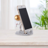 Suport pentru Telefon, Flippy, Suport de Birou pentru Telefon, Suport Telefon pentru Copii, Model Astronaut, Model 1, 9 x 10 x 6.5 cm, Plastic, Alb - vivimall.ro